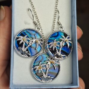 Coastal jewelry set vacation jewelry pendant necklace with earrings